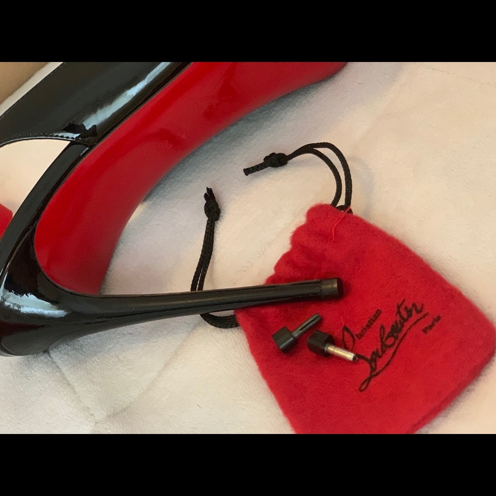 BNNW Christian Louboutin patent  peep toe heels - Picture 5 of 8